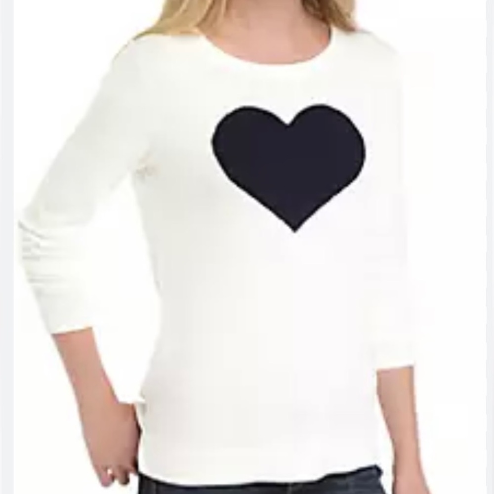 Crown & Ivy Women's Long Sleeve Cable Knit Heart Sweater Tunic Size Large